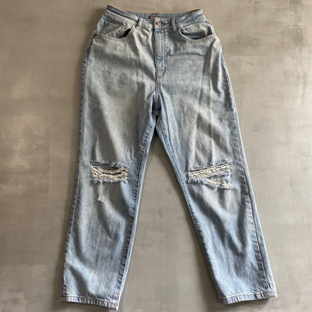 DL 1961 Jeans womens 31 x 26 blue ripped distress Susie‎ high rise Tapered